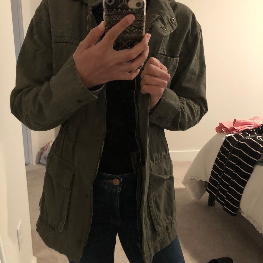 Olive/Army Green Utility Jacket (hooded)